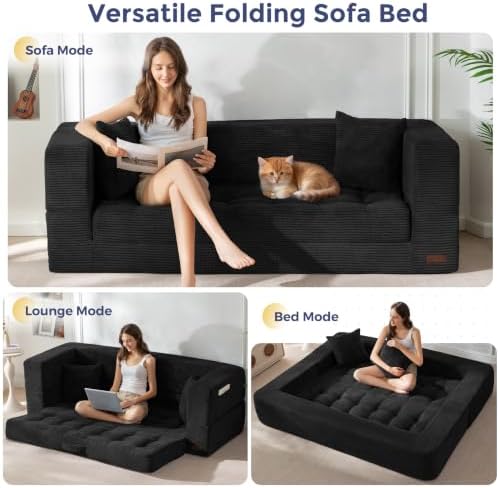 MAXYOYO Folding Sofa Bed, Convertible Boneless Loveseat Couch - Image 4