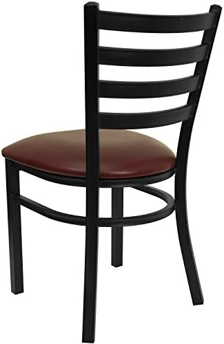 Flash Furniture HERCULES Series Black Ladder Back Metal Restaurant Chair - Image 4