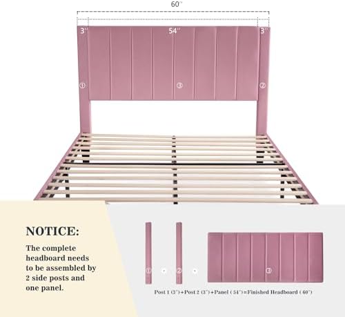 Allewie Queen Bed Frame/Velvet Upholstered Bed Frame - Image 4