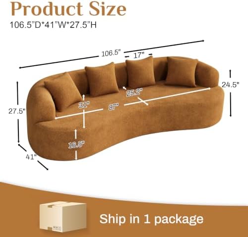Oversized Sectional Sofa for Living Room, Modern Luxury Plush Chenille 4-Seater - Image 2