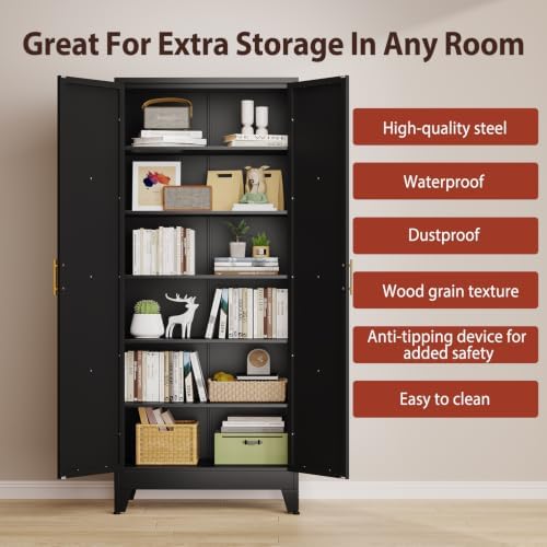 PAOFIN 75" H Tall Kitchen Storage Cabinet - Image 3