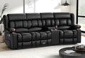 Dresegmt Recliner Sofa with Storage Console, Flip Middle Backrest Design PU by Dresegmt