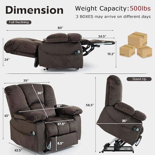 JIKFRIMA Big Man Recliner 500lbs Power Lift Recliner Chair - Image 2