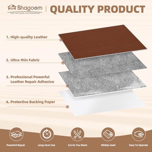 Shagoom Leather Repair Kits, Large Vinyl Repair Patch - Image 6