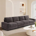 TEKAMON 128" Modular Sofa with Seats Storage, Comfy 4-Seater Chenille Fabric by TEKAMON