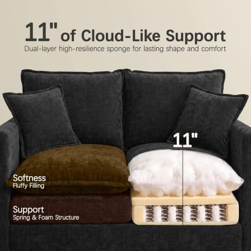 52" Loveseat Sofa, Cloud Love Seat Small Couches - Image 3