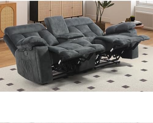 EBELLO 2 Piece Reclining Living Room Set, Soft Fabric Recliner Sofa Set - Image 6