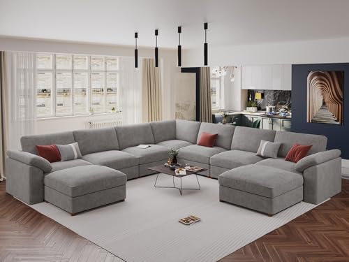 EASE MOOSE Oversized Sectional Modular Sofa, Comfortable Modern U Shape by EASEMOOSE