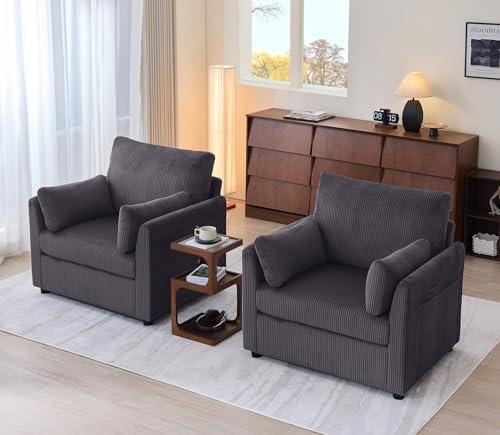 Mofolit 38“ Modern Corduory Accent Chair - Image 3