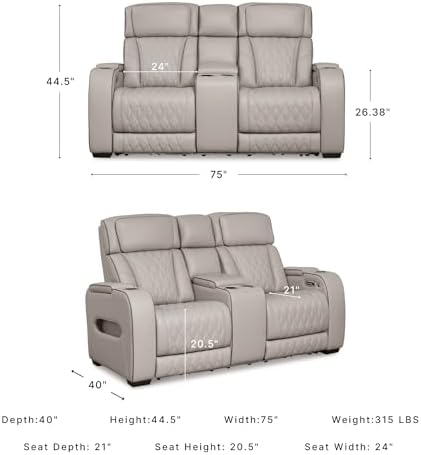 Signature Design by Ashley Power Reclining Loveseat - Image 3
