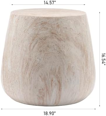 WILLIAMSPACE 15.94" Round End Table in Faux Marble - Image 2