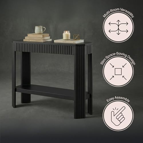 Alaterre Furniture Fluted Solid Wood Console Table, 36”x12”x32” - Image 5