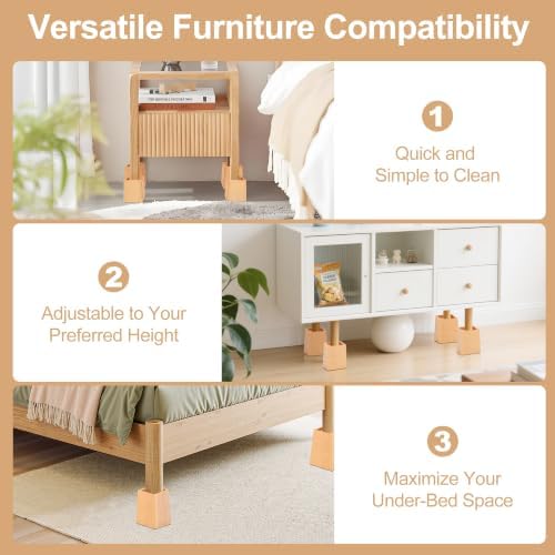 Wooden Bed Risers 5 Inch Heavy Duty, Support 2500 lbs - Image 6