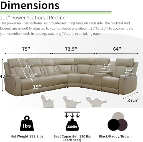 Power Recliner Sofa Sectional Sofa - Image 2