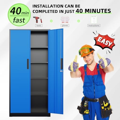 INTERGREAT Metal Storage Cabinet, Tall Metal Cabinet - Image 7
