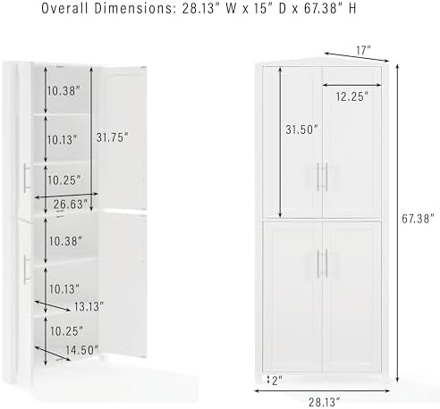 Crosley Furniture Savannah Corner Pantry Storage Cabinet - Image 3