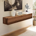 Floating Solid Wood Console Table, Modern Couch Shelves Small Entry Way Tables by TuckTect
