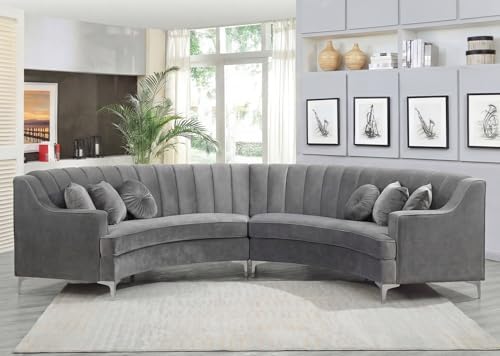 Legend Vansen Semicircle Modular Curved Velvet Sectional Sofa, 141.34”Oversized by LLegendVansen