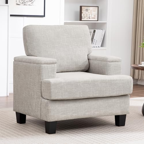 Accent Chairs with Armrest Storage, Modern Fabric Reading Chairs, Upholstered by choairy