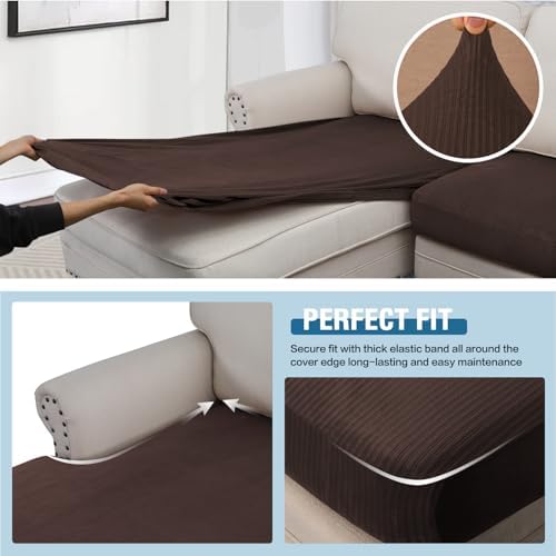 H.VERSAILTEX Velvet Stretch Sectional Couch Covers - Image 4