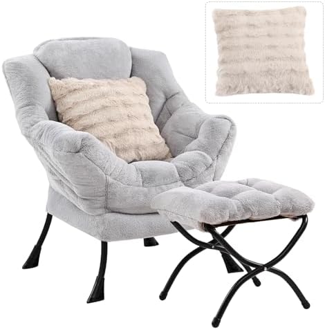 Lazy Chair with Ottoman, Comfy Reading Chair by HomeEastllyHome