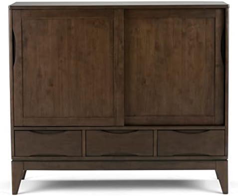 SIMPLIHOME Harper 48" Wide Storage Cabinet in Walnut Brown - Image 5