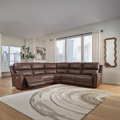 Signature Design by Ashley 5-Piece Leather Power Reclining Sectional - Image 2