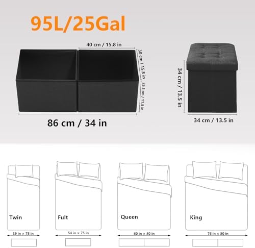 AmasSmile Footrest Ottoman Storage Bench - Image 2