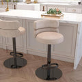 Modern Velvet Bar Stool, Swivel Adjustable Height Kitchen Counter Stool by LUXMOD
