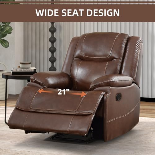 EBELLO Genuine Leather Recliner Manual Chair - Image 6