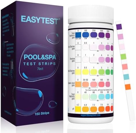 EASYTEST 7-Way Pool Test Strips, 150 Strips Water Test by EASYTEST