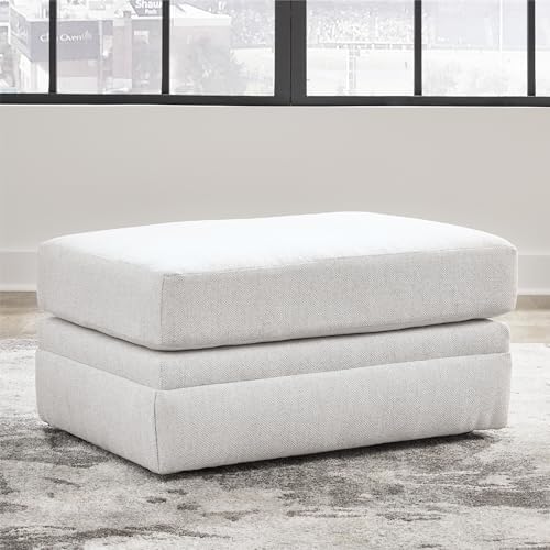 Signature Design by Ashley Maitelynn Large Rectangular White Ottoman, No - Image 2
