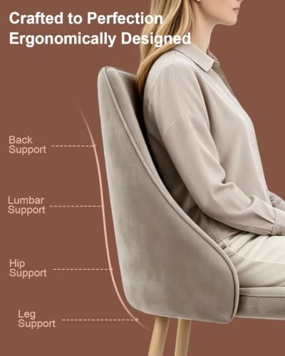 Dining Chairs Set of 2 with High Back, Ergonomic Curved Backrest Mid-Century - Image 4