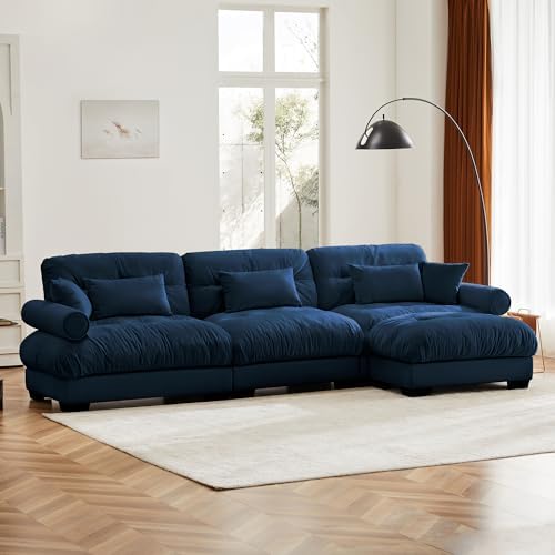 130" Modular Sectional Sofa, Velvet Upholstered Couches - Image 3