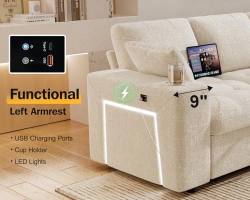 Vipbear 86" Modular Sectional Sleeper Sofa - Image 7