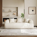 91" Modern Curved Couch, 3 Seater Boneless Sofa & Deep Seat by Wrofly