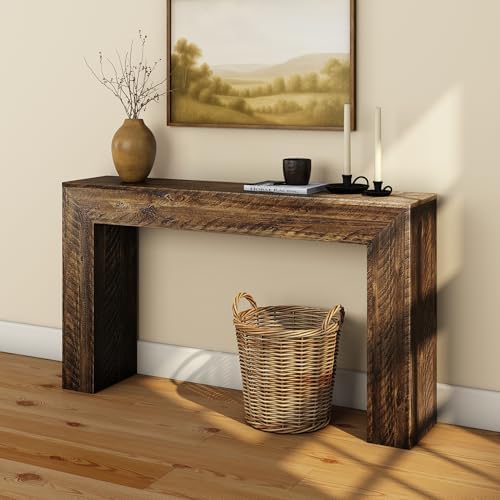 Plank+Beam Camden Console Table, 56 Inch, Rustic Barnwood Brown by PlankBeam