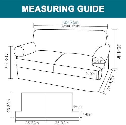 Sofa Cover 3 Piece T Cushion Loveseat Covers - Image 2