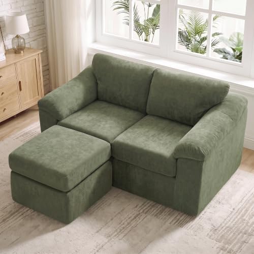 23.6" Boneless Sofa Ottoman, Modern Cloud Couch Ottoman, Upholstered Footrest - Image 3
