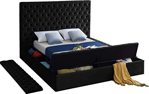 Meridian Furniture Bliss Collection Modern | Contemporary Velvet Upholstered Bed - Image 5