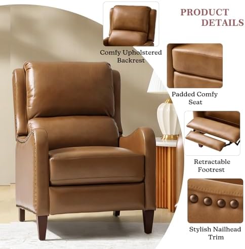 HULALA HOME Genuine Leather Recliner Chair - Image 4