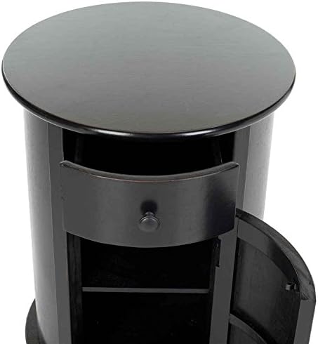 SAFAVIEH Tabitha Wood Side Table, 17.7" Distressed Black AMH5712B - Image 4