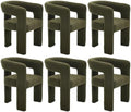 Modern Barrel Dining Chairs Set of 6, No Assembly Sherpa Upholstered Dining by ORIRSNUG