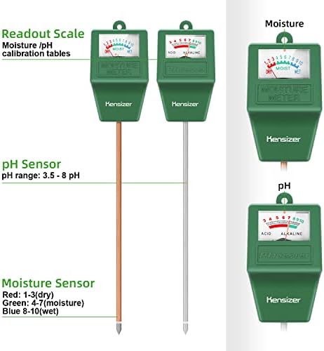 Kensizer Soil Tester, Soil Moisture/pH Meter, Gardening Farm Lawn Test Kit Tool - Image 2