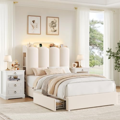 HOSTACK Twin Upholstered Platform Bed Frame by HOSTACK