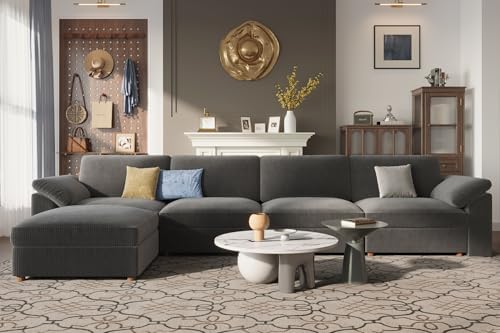 EASE MOOSE Oversized Sectional Modular Sofa, Large L Shaped Deep Seat Couch by EASEMOOSE