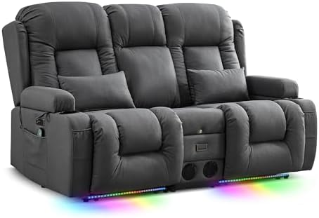 TUNYI Wall Hugger Loveseat Recliner Sofa - Image 3