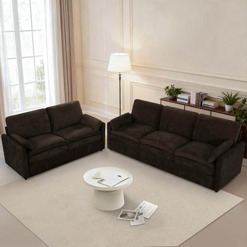 Comfy Chenille Sofa Set with Well-Filled Pillows - Image 7