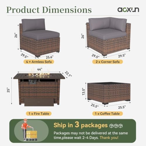 Aoxun 8 Piece Patio Furniture Set - Image 7