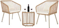 FDW 3-Piece Patio Furniture Set | White | Outdoor Wicker Furniture by FDW